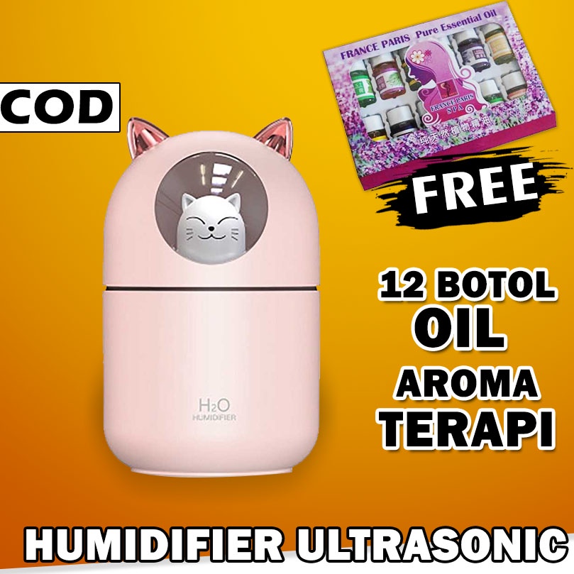 Humidifier Diffuser Aromaterapi Essential Oil Aromatherapy Disfuser Ultrasonic Pelembab Udara Pengharum Ruangan-Water Drop