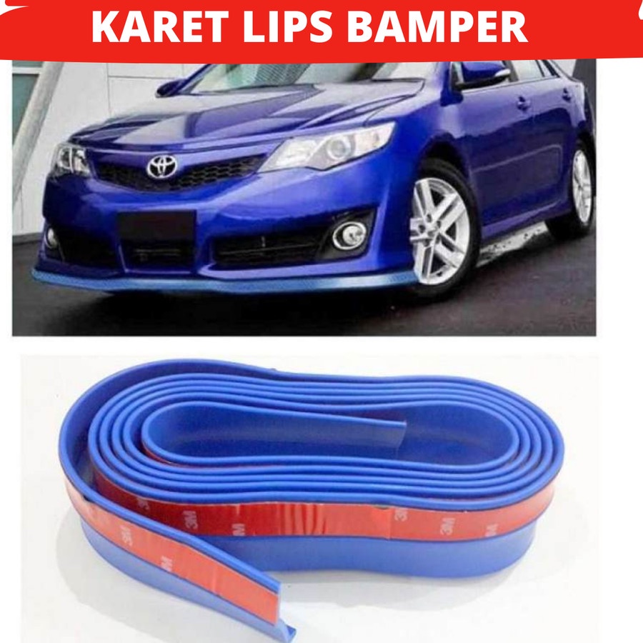 SKIKI91 - UNIVERSAL LIPS BUMPER PROTECTOR PELINDUNG BUMPER MOBIL. CARBON, HITAM POLOS, BIRU POLOS, MERAH POLOS