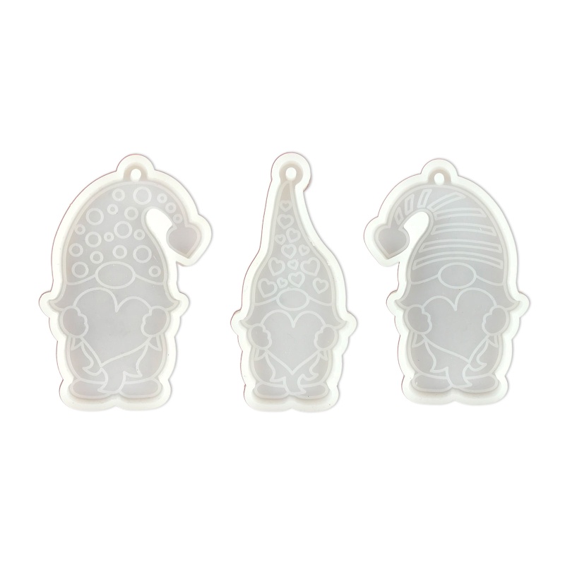 Siy Cetakan Epoksi Bentuk Santa Claus Kecil Dengan Lubang Gantungan Kunci