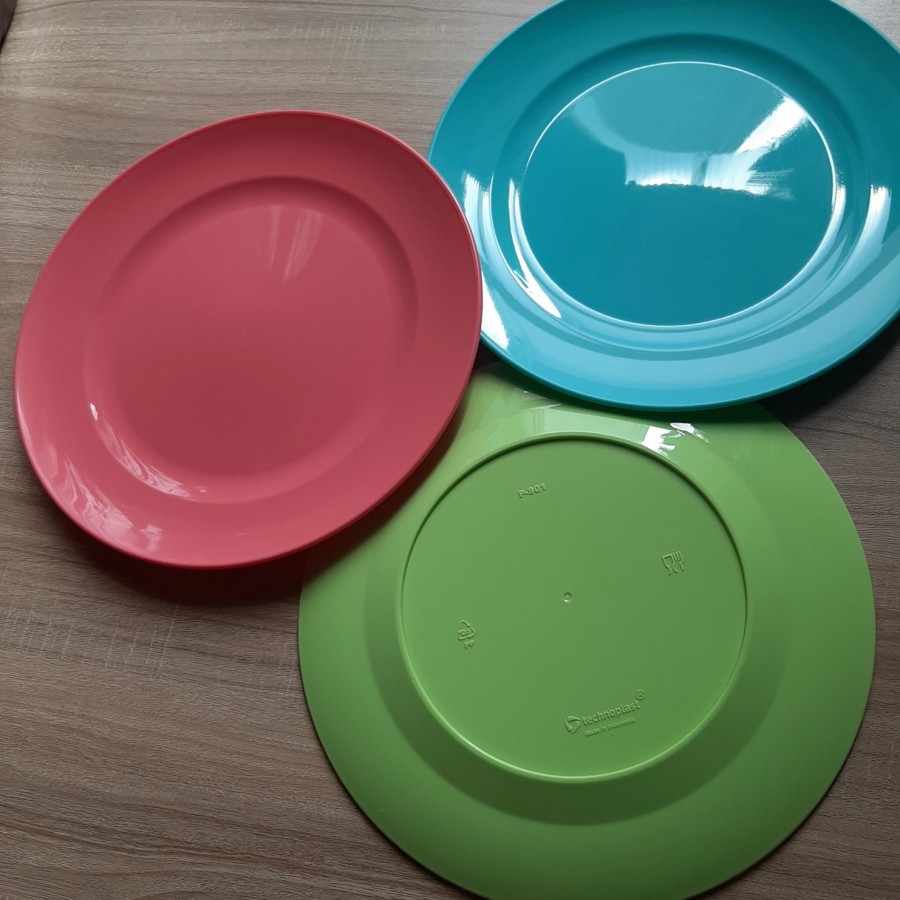 Piring Makan Bulat Piring Saji Technoplast Funtastic 9&quot; Isi 3 Pcs Piring Plastik Round Dinner Plate