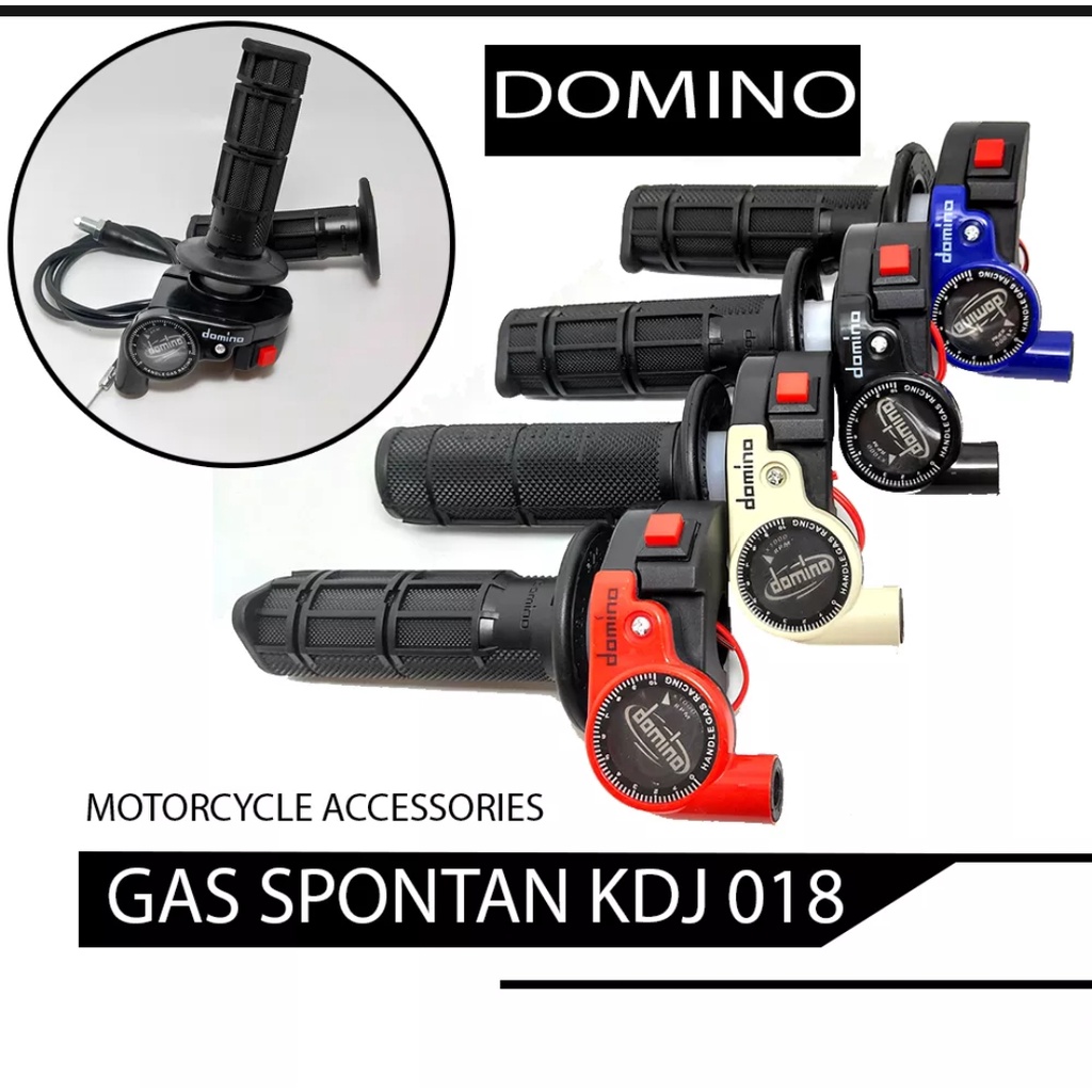 Gas Spontan Domino Set KDJ 18 Warna 1 Kabel Plus Tombol Starter Dan Handgrip Universal