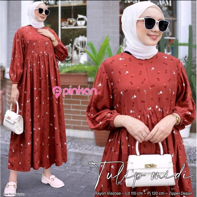 TULIP CERIA SIERA DIVA AKIRA MIDI -  GAMIS MUSLIMAH - DRESS BUSUI LD 110 - GAMIS KATUN