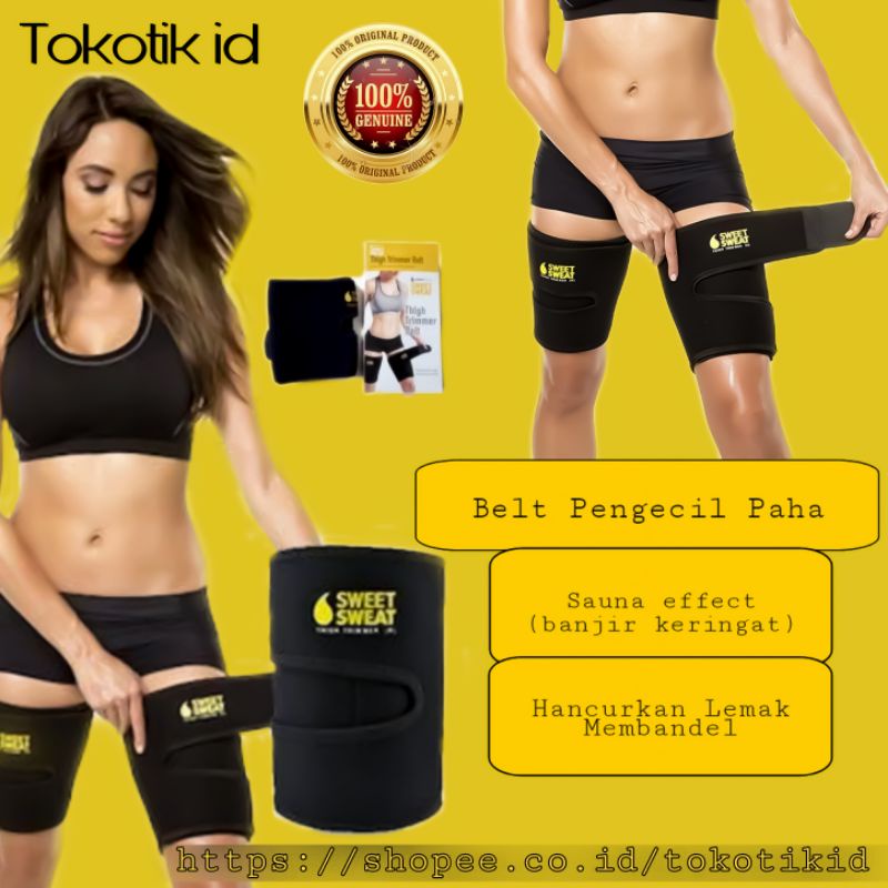 Korset paha pria wanita sweat belt premium pengecil paha pembakar lemak