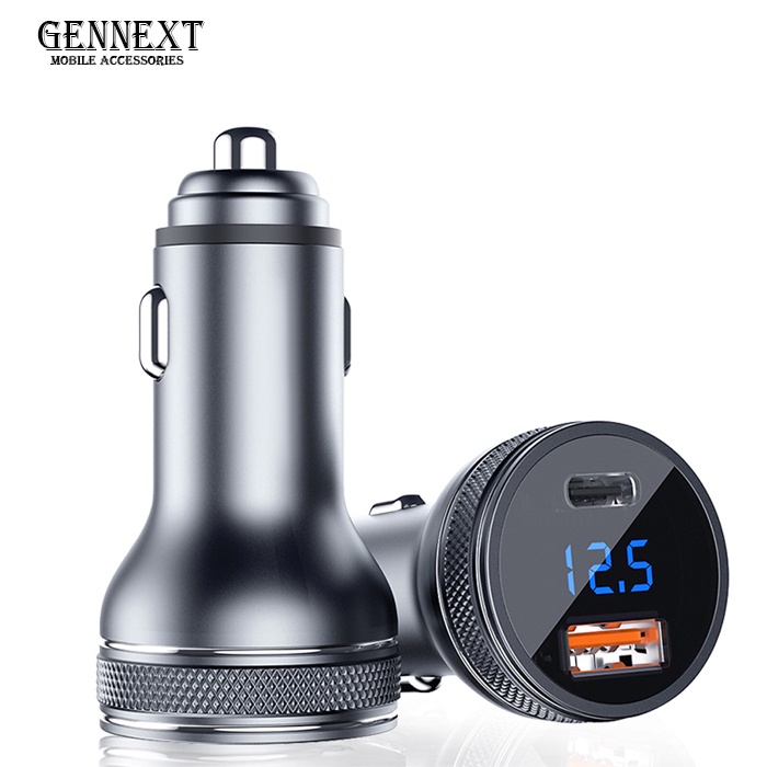 GENNEXT Car Charger Fast 2 Port PD USB QC 3.0 TYPE C Output Saver Mobil CASAN CHARGING