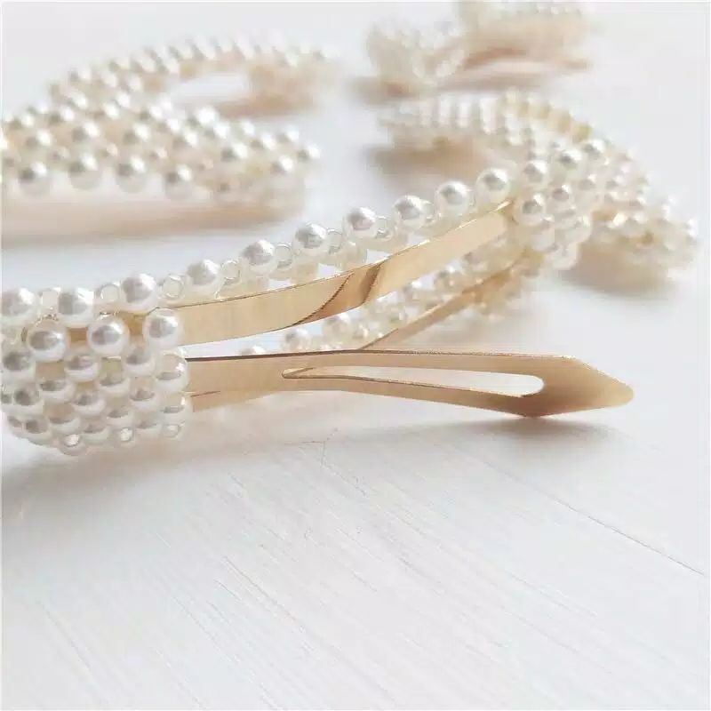 Accesories Jepit Mutiara Gaya Korea / Pearl Hairclip Korean Style (isi 2 PC)