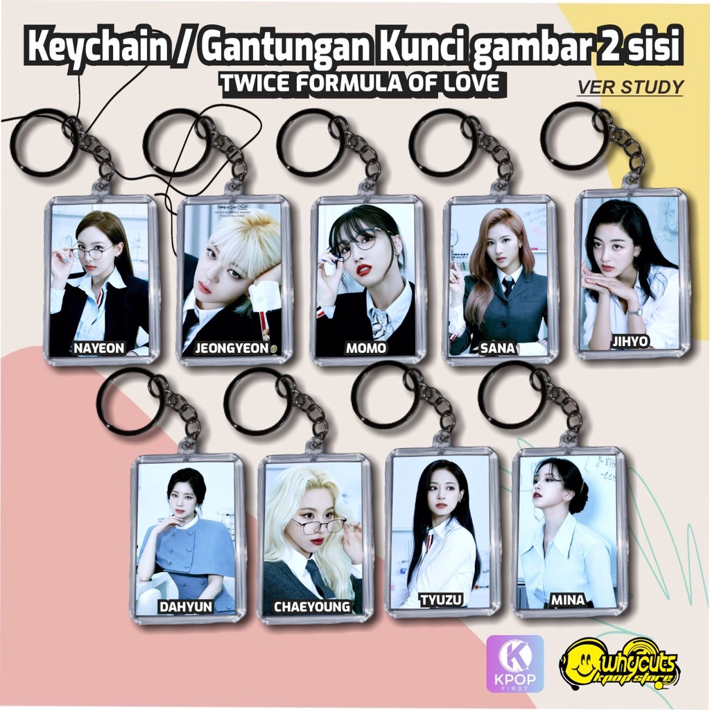 GANTUNGAN KUNCI KEYCHAN AKRILIK TWICE GAMBAR 2 SISI