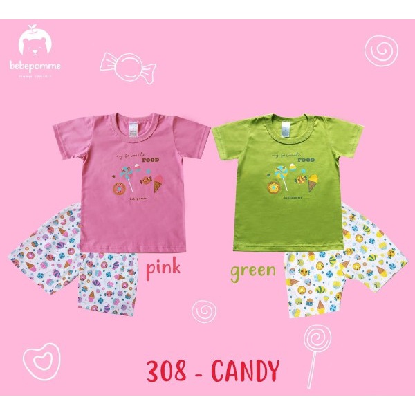 BEBEPOMME - Setelan Pendek Motif Candy