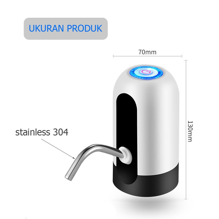 MM-136 Pompa Air Galon Listrik Portable Stainless USB Charger