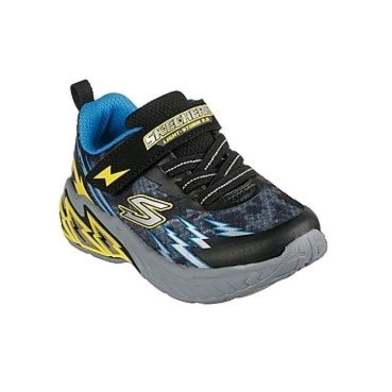 sepatu anak lampu size 22 12cm skechers light storm black blue original