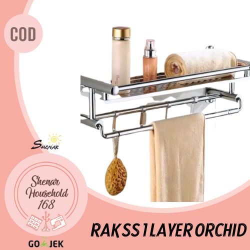 SHENAR, RAK GANTUNG SS 2 TINGKAT STAINLESS RAK KAMAR MANDI  RAK GANTUNG DINDING SERBAGUNA UNIK RAK SS  ROSE OCHID RAK SUSUN SERBAGUNA MULTIFUNGSI - BISA COD