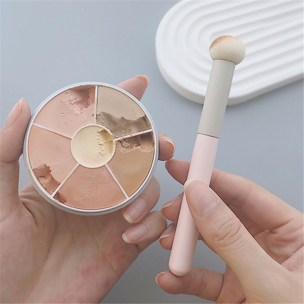 1pc Brush Spons Kepala Bulat Multifungsi Untuk Concealer