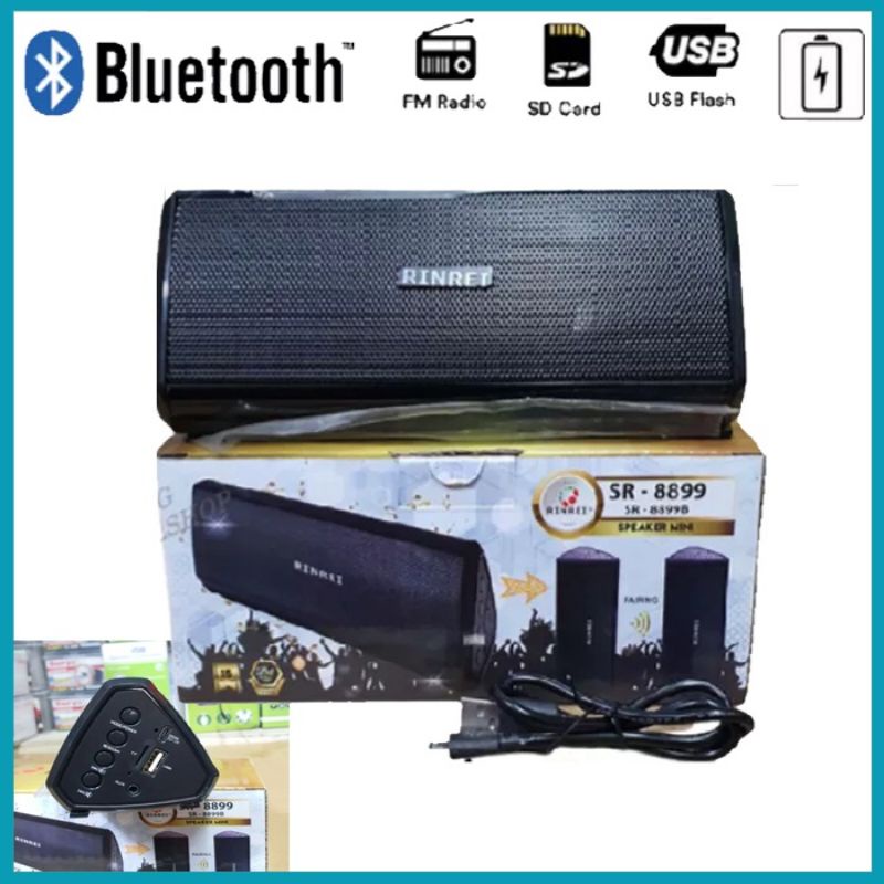 Speaker Bluetooth Portable Original FM Radio USB Super Bass /Musik Box Bluetooth Bluetooth Rinrei SR 8899 B Mirip GMC 881A