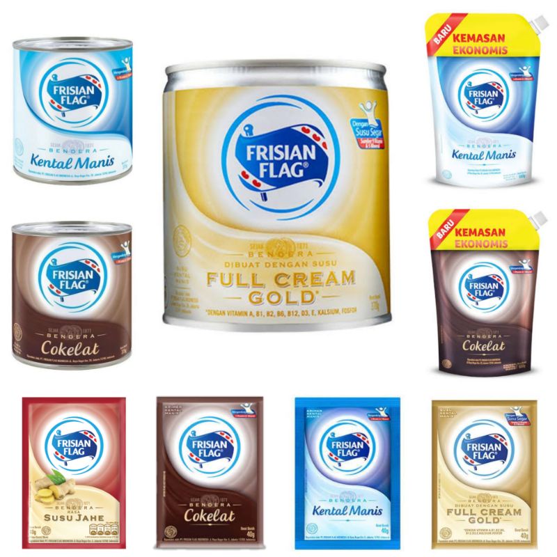 

FRISIAN FLAG KENTAL MANIS - Bendera Kental Manis Putih - Cokelat - Full Cream Gold - Rasa Susu Jahe