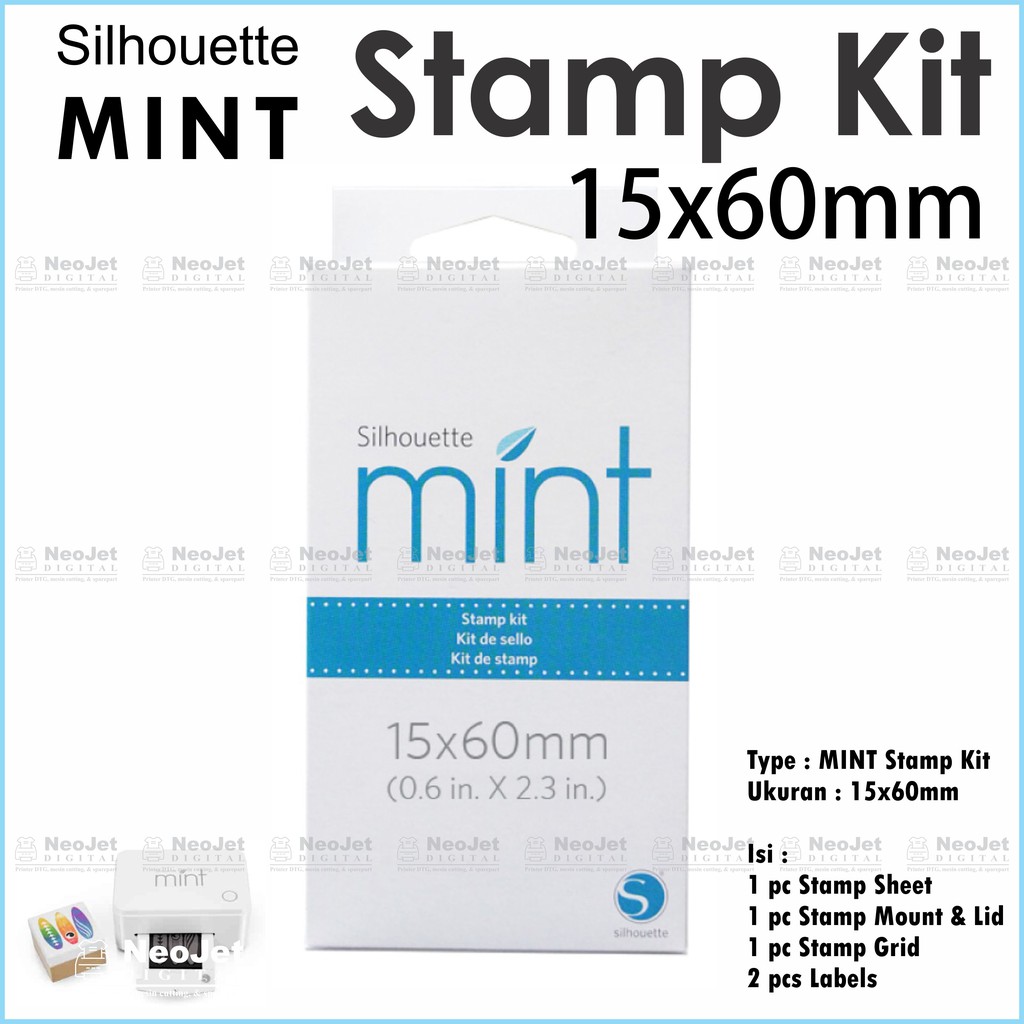 

Stamp Kit 15x60mm Silhouette Mint Mesin Stempel Digital Mini Stamp Cap Custom Art and Craft