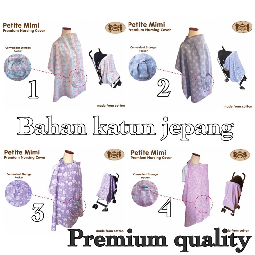 Nursing Apron Katun Jepang PREMIUM Penutup Menyusui Petite Mimi