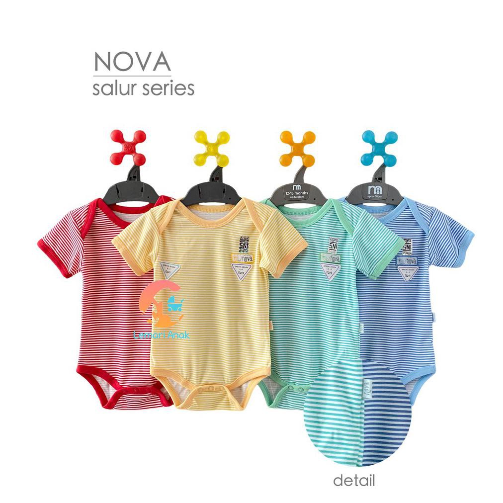 NEW COLLECTION NOVA Baju Kodok Segitiga - Jumper Bayi 0-9 Bulan (SALUR SERIES)