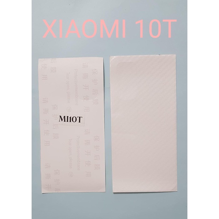 SKIN CARBON XIAOMI MI 10T ~ ANTI GORES BACK XIAOMI MI 10T ~ HP
