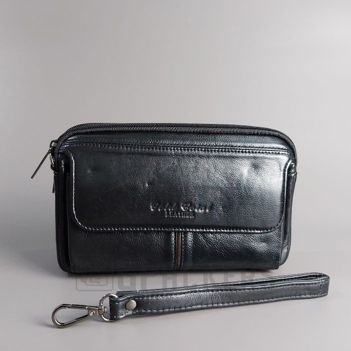 CLUTCH PRIA KULIT ASLI HANDBAG PRIA TAS TANGAN DOMPET GOLD CORAL 2265