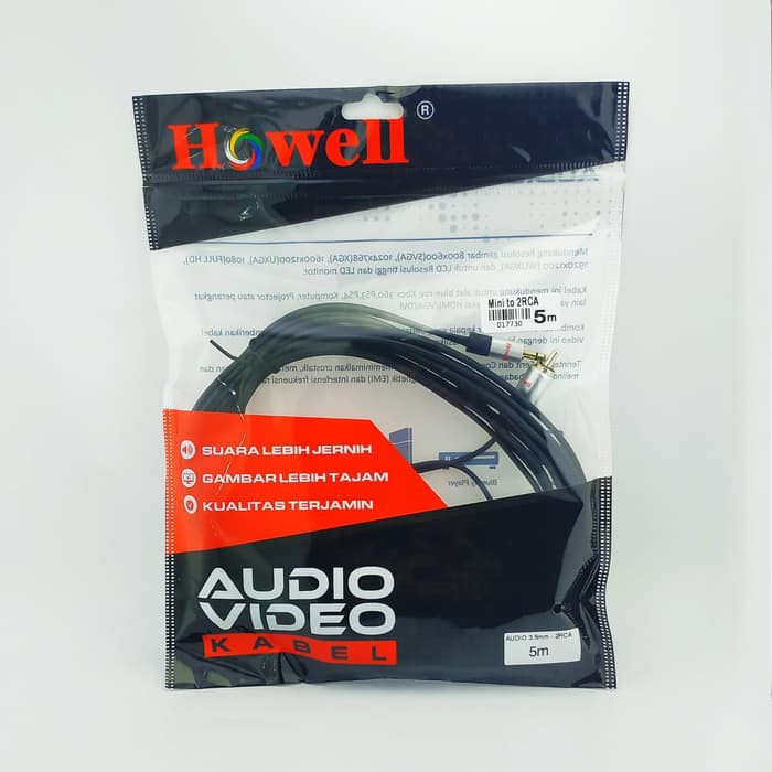 Howell Kabel Audio Aux 3.5mm to 2RCA 5M