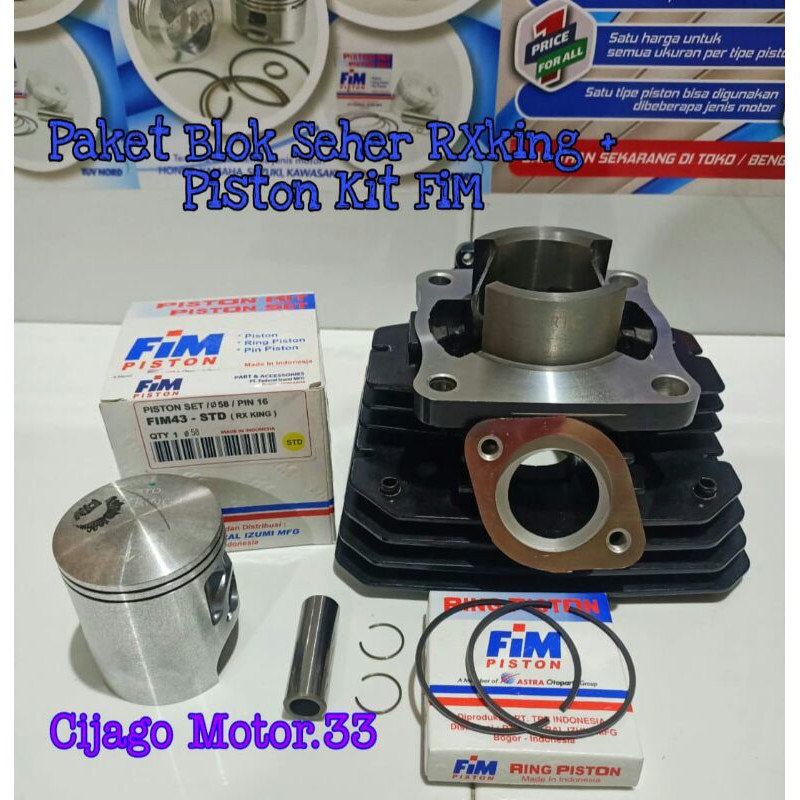 Paket Blok Seher Rxking + Piston kit FiM OS Standar