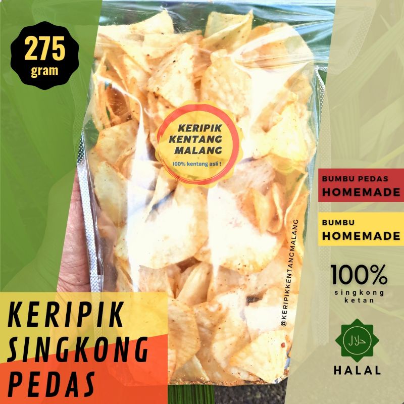 

Cemilan Pedas | Keripik Singkong | Kripik Singkong Pedas - 275 gram