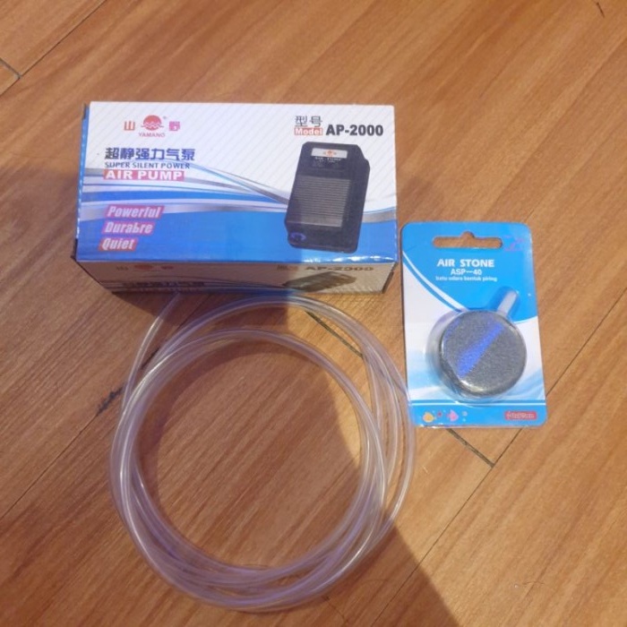 PAKET AERATOR 1 LUBANG BATU AIR STONE ASC 40 BATU BULAT AQUARIUM PAKET AERASI AQUARIUM