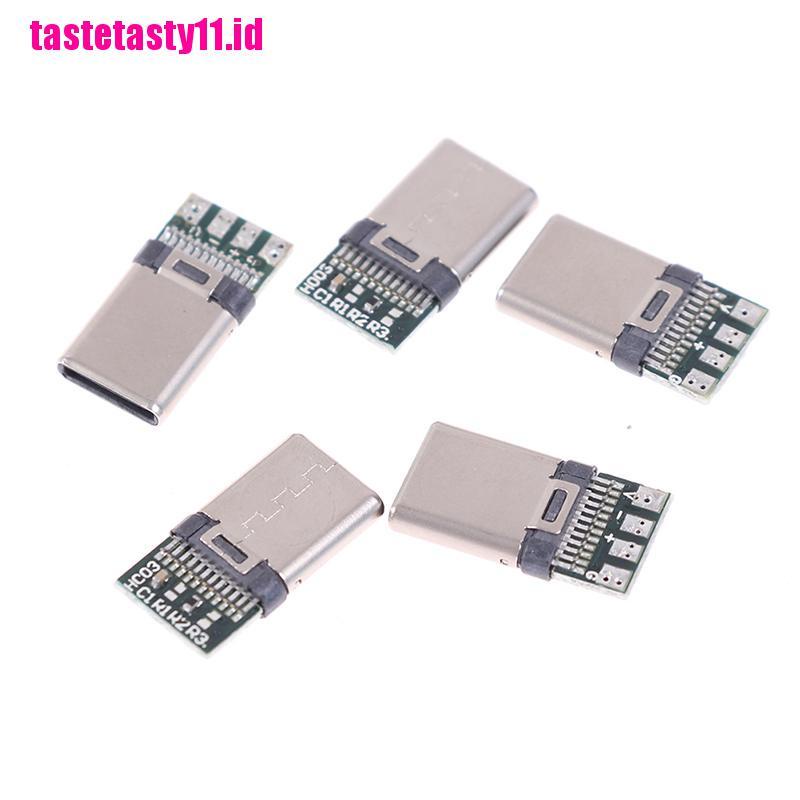 5 / 10Pcs Konektor Kabel USB 3.1 Tipe C Male DIY Untuk PC