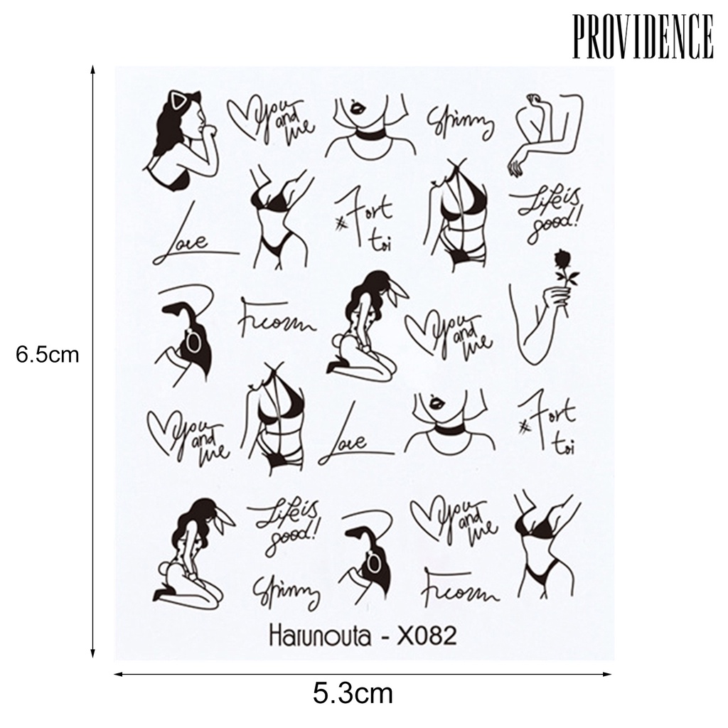 Providence Stiker Decal Kuku 3d Motif Daun / Bunga / Hati Untuk Nail Art / Manicure / Anak Perempuan