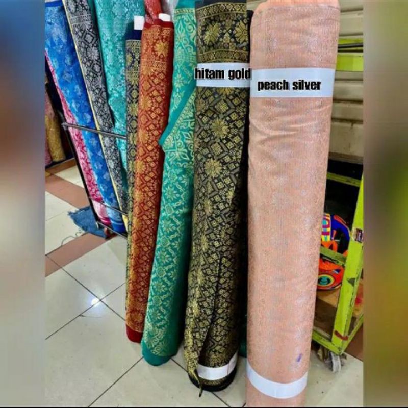 songket semi palembang, songket tenun, songket, bahan rok,  slendang, songket 3D "persetengah meter"