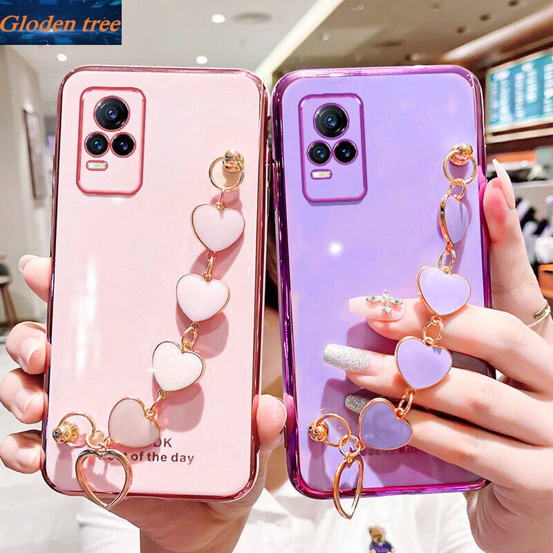 Gloden tree Casing Pelindung Kamera Vivo V21E Anti Jatuh Motif Wanita