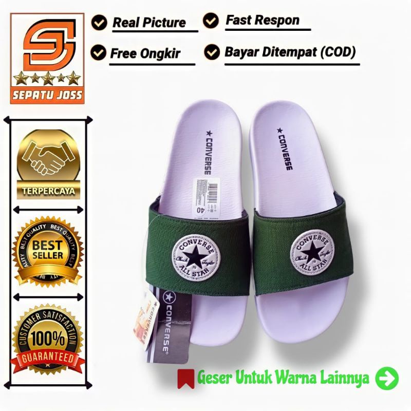 SANDAL CONVERSE PREMIUM KEREN MURAH GRADE ORI SANDAL SANTAI FORMAL SANDAL SLIDE SLOP FLIP FLOP IMPOR