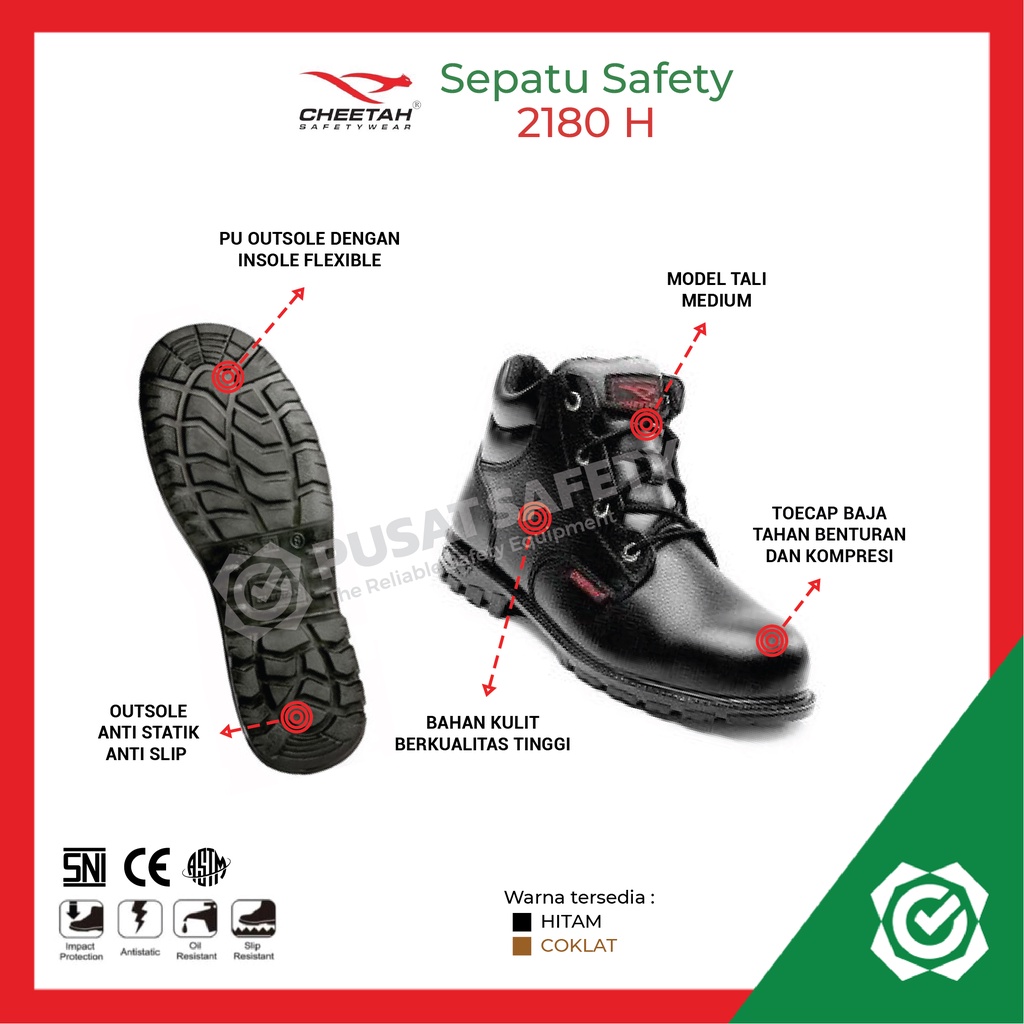 Sepatu Kerja Safety Cheetah 2180H