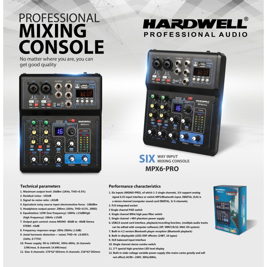 Mixer Audio Hardwell MPX 6 Hardwell MPX6 Original
