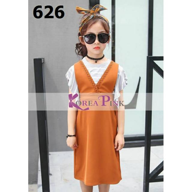 baju anak import. branded. murah. korea pink. dress. anak perempuan