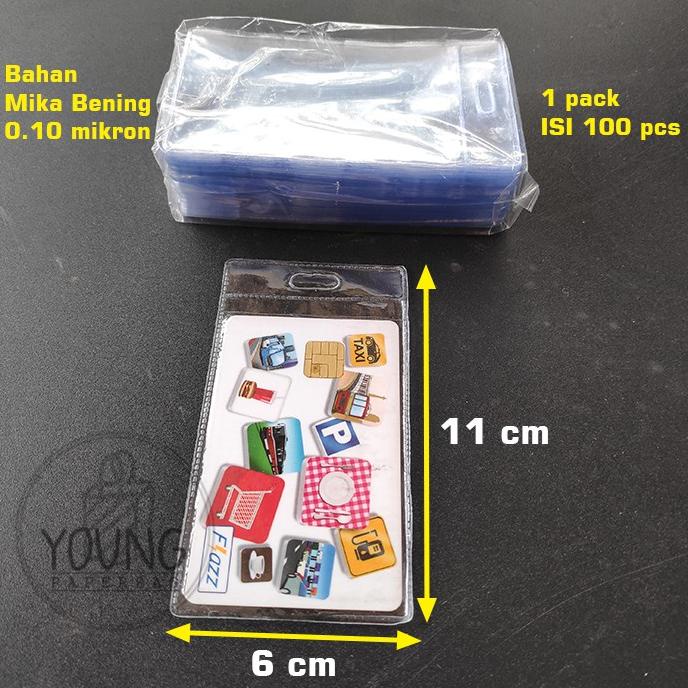 

Readystock➾ 8PB Plastik eToll Mika / Cover Bening Kartu eToll / ATM / KTP / ID CARD 6x11 (1 PACK ISI 100) 65 ➾Ready Stock