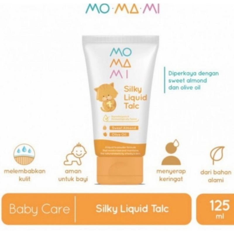 Momami Silky Liquid Talc 125ml 70ml / Bedak Bayi / Bedak Cair Bayi