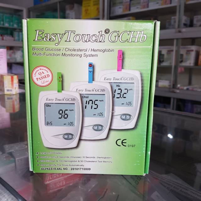 ALAT CEK DARAH EASY TOUCH GCHB ( GLUKOSA, KOLESTEROL , HB) EASYTOUCH GULA DIABETES HEMOGLOBIN ANEMIA