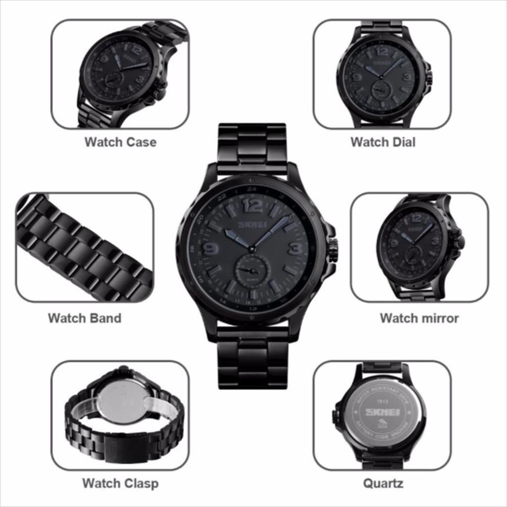 Jam Tangan Pria / SKMEI 1513 Black Men Analog  / Jam Tangan Analog Original / SKMEI