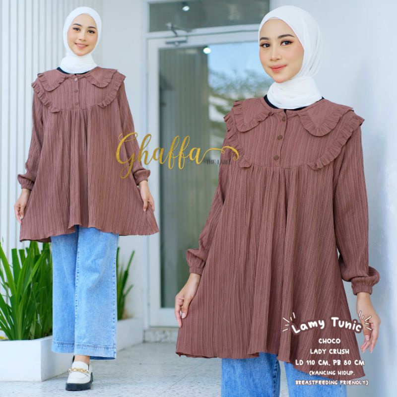 LAMY TUNIC BY GHAFFA THE LABEL / TUNIK wanita MUSLIMAH / Baju wanita Kekinian