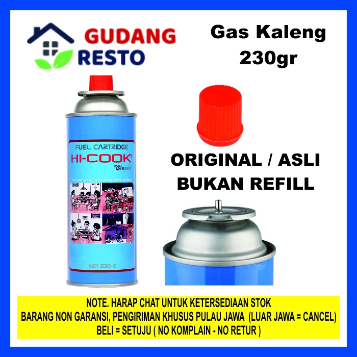 HI COOK / WINN GAS KALENG / TABUNG 230 gr / LPG KOMPOR PORTABLE / MINI HICOOK / WIIN / WIN FIRE TORCH / LAS / CAMPING / TRAVELLING