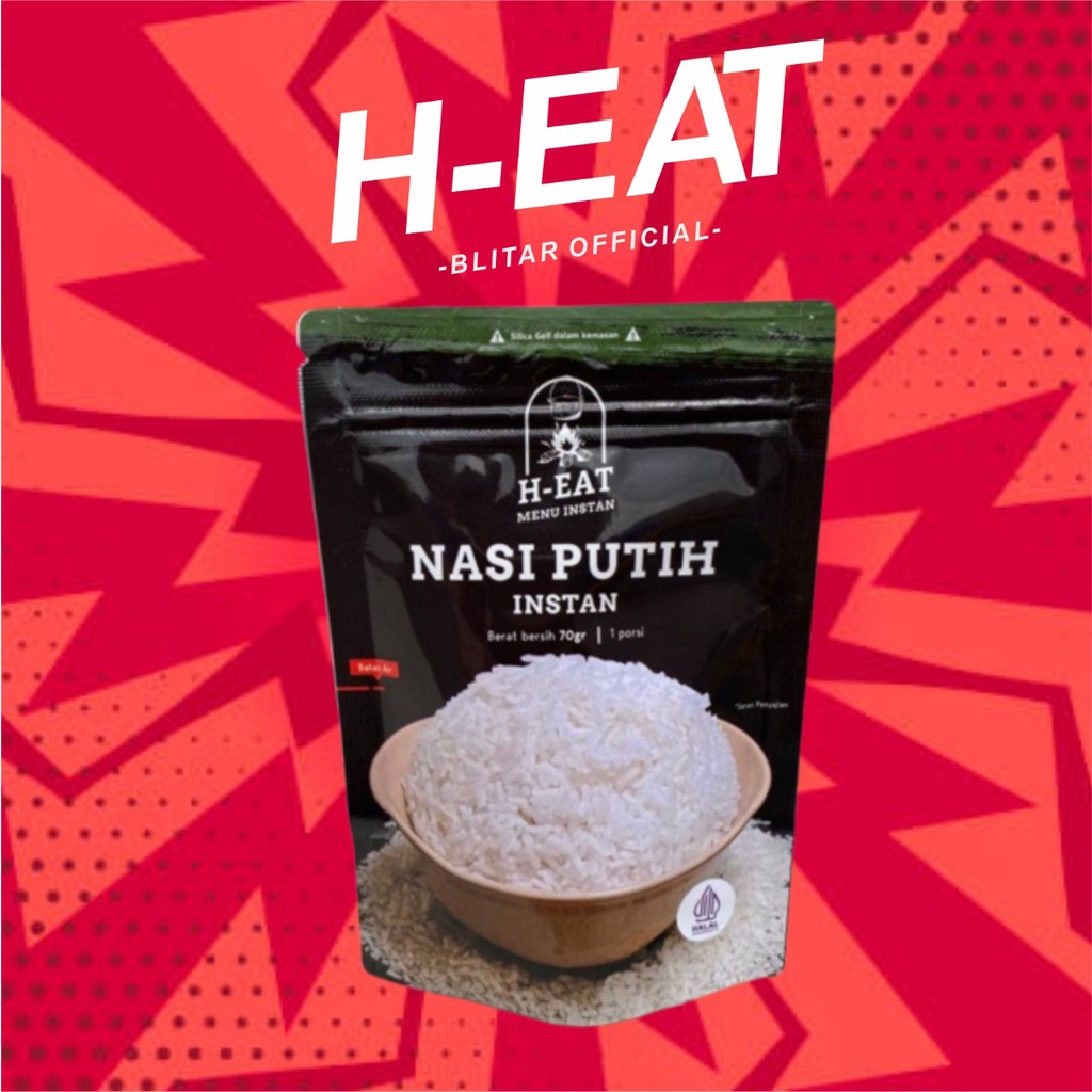 

H-EAT NASI PUTIH INSTAN MAKANAN INSTAN MENDAKI GUNUNG TRAVELING CAMPING untuk 1 porsi