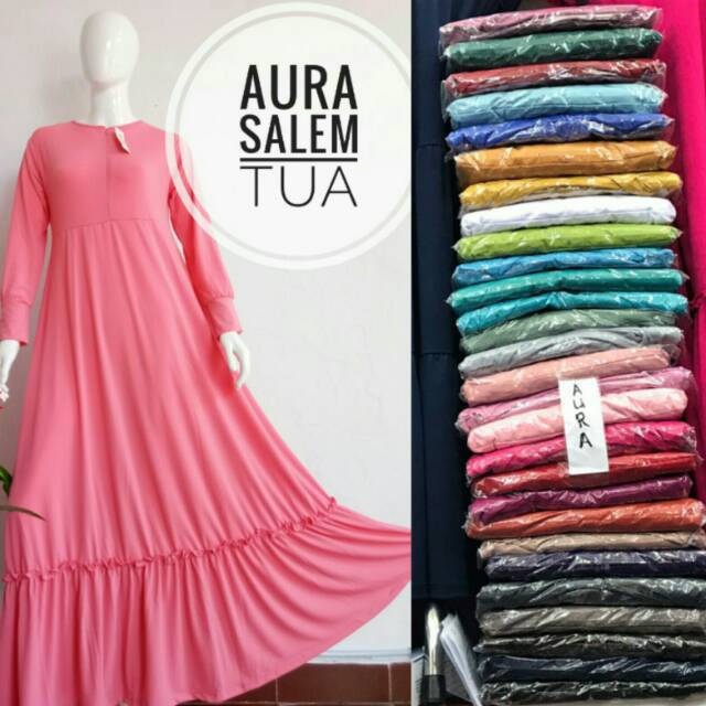 Gamis jersey rempel bawah (aura)