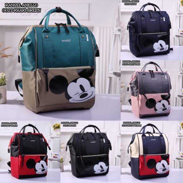 Tas Ransel Parasut Anello Disney Micky Mouse