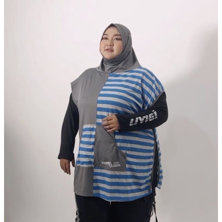 Livigi Sport - Vest Hijab Livistripe Bigsize Kerudung Rompi Wanita Muslimah Super Jumbo