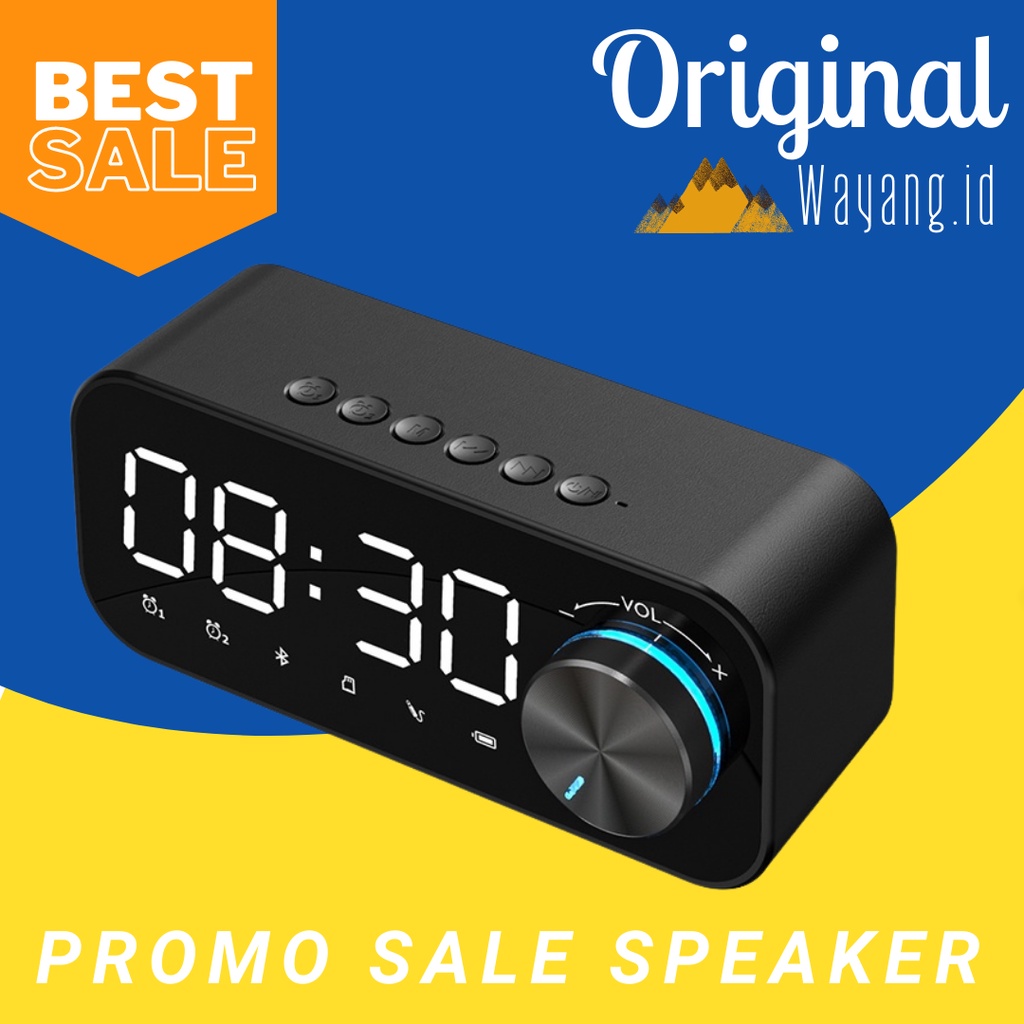 Lampu Speaker Bluetooth Portable Bass Jam Alarm Clock LED Display Spiker Bluetooth Musik Box Bluetoo