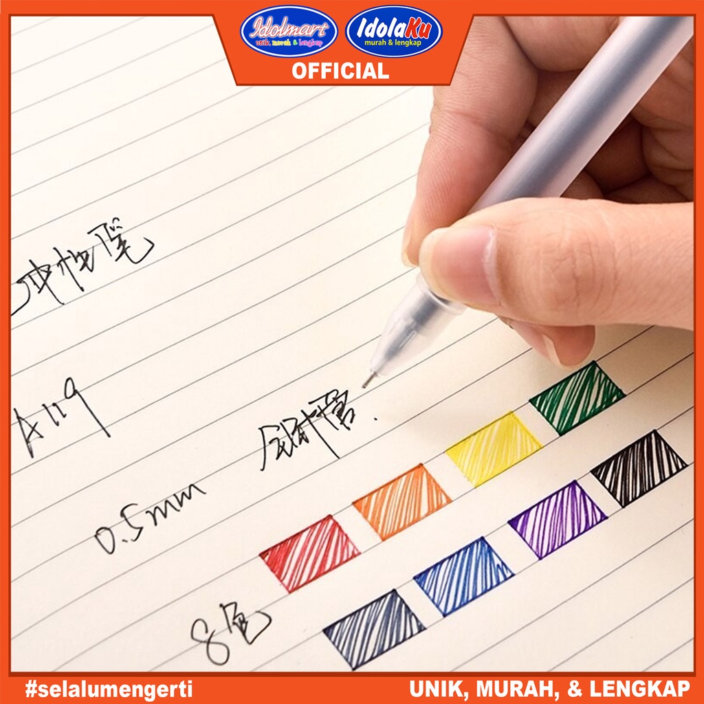 IDOLMART Deli Pulpen Gel Pen A119 Orange / Tip 0.5mm Panjang Penulisan Hingga 400m /pcs Deli Surabaya
