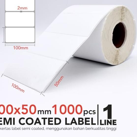 

➾ Semicoated 100X50mm 1Line 1000pcs Gap2mm Core 1.5" Label Bare ✪