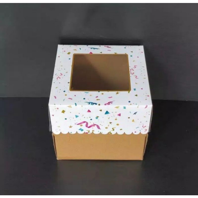 Dus kue ultah tinggi box cake party 28cm