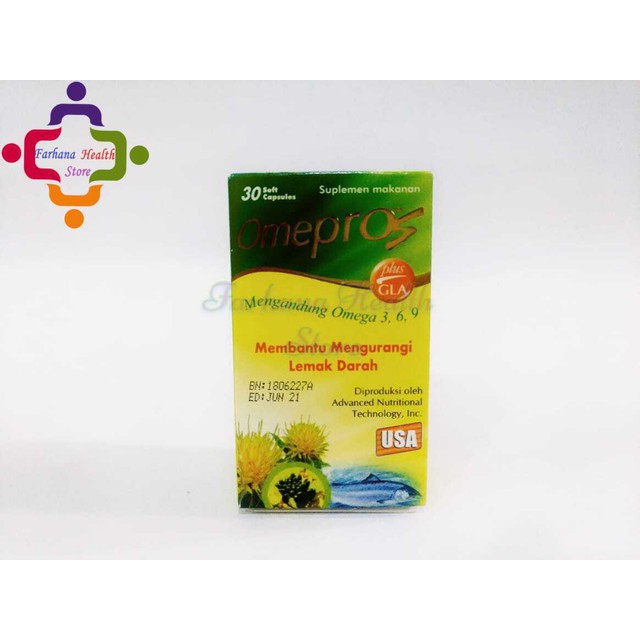 Original Omepros Botol 30 kapsul / untuk Kolesterol Jahat & Trigliserid