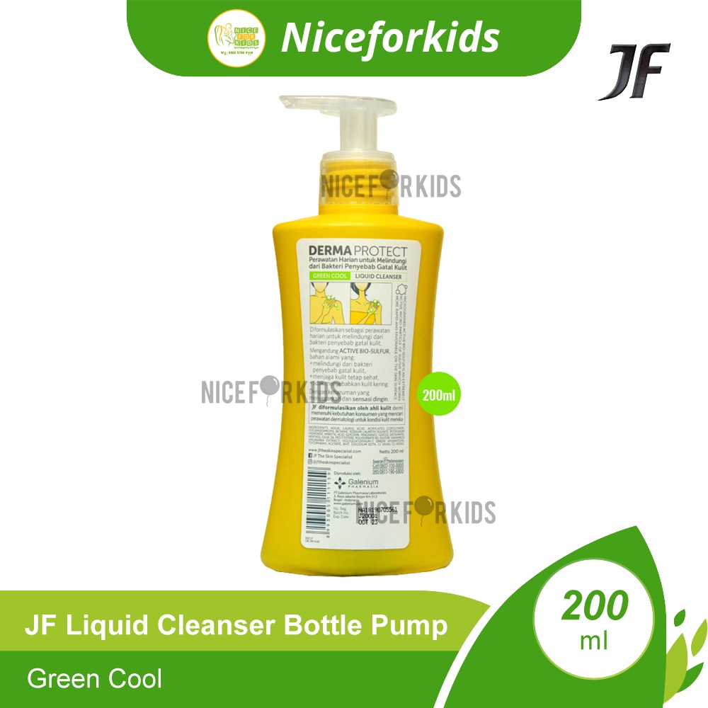 JF Derma Protect Liquid Cleanser Bottle 200 ml JF Sulfur Sabun Mandi Cair Kemasan Botol